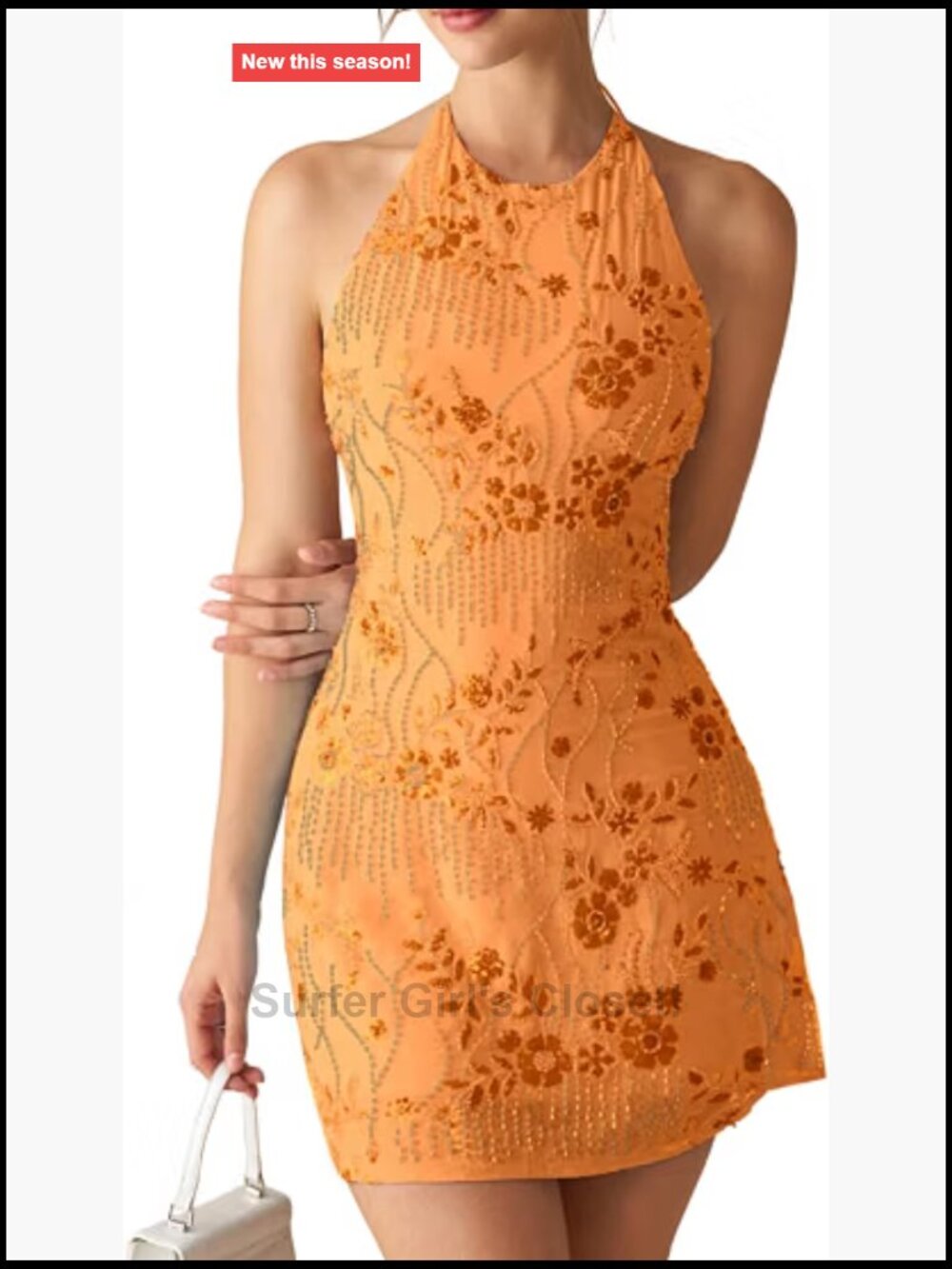 Sequin Beaded Mini Dress Backless Halter Cocktail Party Homecoming
